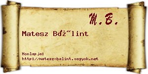 Matesz Bálint névjegykártya